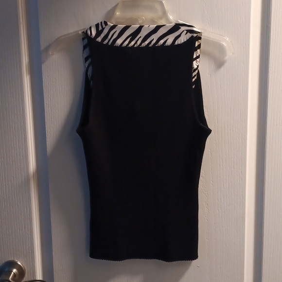 Belldini Black and White Zebra Blouse, Party, Bling - Picture 5 of 5